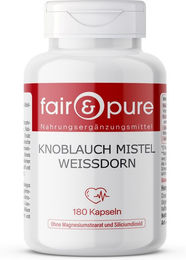 fair - pure Kräuter-Komplex Knoblauch Mistel Weißdorn Vegan Kapseln 180 Stück – Bild 1 von 1