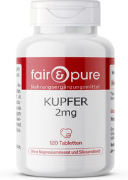 fair - pure Kupfer 2mg Tabletten vegan ohne Zusatzstoffe 120 Stück – Bild 1 von 1