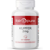 Produktbild von fair - pure Kupfer 2mg Tabletten vegan ohne Zusatzstoffe 120 Stück