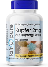 fair - pure Kupfer 2mg Tabletten vegan ohne Zusatzstoffe 90 Stück – Bild 1 von 1