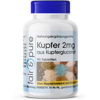 Produktbild von fair - pure Kupfer 2mg Tabletten vegan ohne Zusatzstoffe 90 Stück