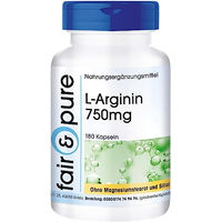 Produktbild von Fair & Pure L-Arginin Kapseln vegan ohne Zusatzstoffe 180 Stück