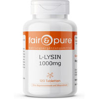 Produktbild von fair - pure L-Lysin 1000mg Tabletten vegan ohne Zusatzstoffe 120 Stück