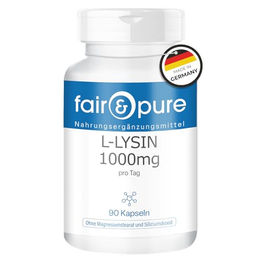 Fair & Pure L-Lysin 72 mg Kapseln vegan ohne Zusatzstoffe 90 Stück – Bild 1 von 4