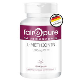 Fair & Pure L-Methionin 1500 mg Kapseln 180 Stück vegan ohne Zusatzstoffe – Bild 1 von 6