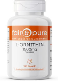 Fair & Pure L-Ornithin 1500 mg Kapseln 180 Stück vegan ohne Zusatzstoffe – Bild 1 von 2