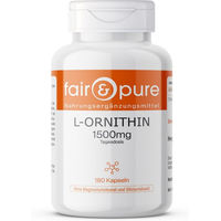 Produktbild von Fair & Pure L-Ornithin 1500 mg Kapseln 180 Stück vegan ohne Zusatzstoffe