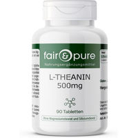 Produktbild von fair-pure L-Theanin 500 mg Tabletten vegan ohne Zusatzstoffe 90 Stück