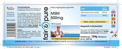 Fair & Pure MSM Kapseln vegan ohne Zusatzstoffe – Bild 1 von 1