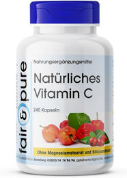 fair - pure Natürliches Vitamin C aus Acerola und Hagebutte Vegan Kapseln ohne Zusatzstoffe – Bild 1 von 1