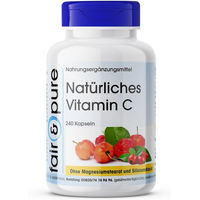 Produktbild von fair - pure Natürliches Vitamin C aus Acerola und Hagebutte Vegan Kapseln ohne Zusatzstoffe