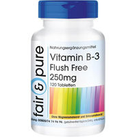 Produktbild von fair - pure Niacin Vitamin B3 250mg Tabletten vegan ohne Zusatzstoffe 120 Stück