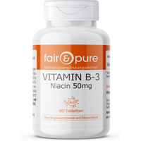 Produktbild von fair - pure Niacin Vitamin B3 50 mg Tabletten vegan ohne Zusatzstoffe