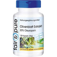 Produktbild von Fair & Pure Olivenblatt Extrakt 500mg Kapseln 120 Stück vegan ohne Zusatzstoffe
