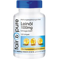 Produktbild von Fair & Pure Omega 3 6 9 Leinöl 1000mg Kapseln 120 Stück glutenfrei laktosefrei ohne Zusatzstoffe