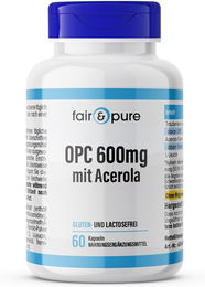 fair - pure OPC 600mg mit Acerola Kapseln vegan ohne Zusatzstoffe 60 Stück – Bild 1 von 1