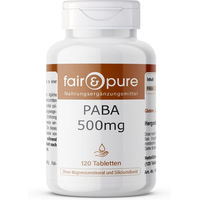 Produktbild von Fair & Pure PABA Para-Aminobenzoesäure Vitamin B10 500 mg Tabletten 120 Stück vegan ohne Zusatzstoffe