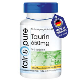 Fair & Pure Taurin Kapseln vegan ohne Zusatzstoffe 180 Stück – Bild 1 von 3
