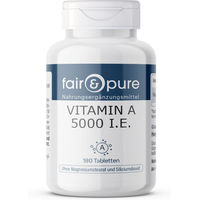 Produktbild von fair - pure Vitamin A 5000 I.E. Tabletten vegan ohne Zusatzstoffe 180 Stück