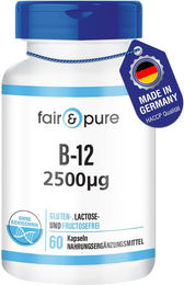 fair&pure Vitamin B12 2500µg Kapseln vegan ohne Zusatzstoffe 60 Stück – Bild 1 von 1