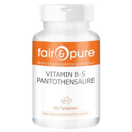 Fair & Pure Vitamin B5 Pantothensäure 200 mg Tabletten 180 Stück vegan ohne Zusatzstoffe – Bild 1 von 3