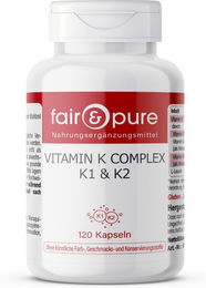 fair - pure Vitamin K Complex Kapseln vegan ohne Zusatzstoffe 120 Stück – Bild 1 von 1
