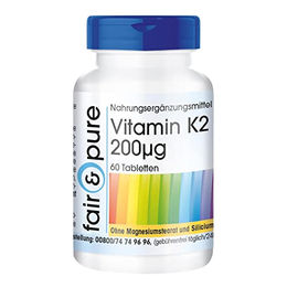 Fair & Pure Vitamin K2 200µg Tabletten 60 Stück vegan ohne Zusatzstoffe – Bild 1 von 2