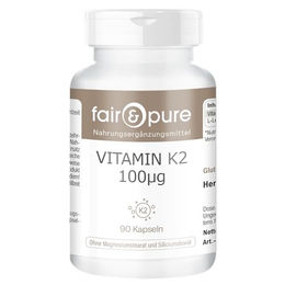 Fair & Pure Vitamin K2 MK-7 100µg Kapseln, 90 Stück, vegan und ohne Zusatzstoffe – Bild 1 von 3