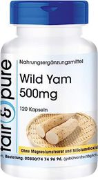 Fair & Pure Yamswurzel Kapseln mit 500 mg Wild Yam Extrakt, 120 Stück, vegan und ohne Zusatzstoffe – Bild 1 von 3