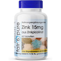 Produktbild von Fair & Pure Zink 15 mg Picolinat Tabletten 60 Stück vegan ohne Zusatzstoffe