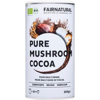 Produktbild von FAIRNATURAL Focus Mushroom Kakaopulver mit Reishi, Hericium und Chaga Extrakt Vegan Bio 200g