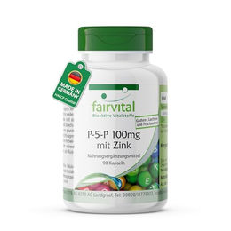 fairvital Vitamin B6 Pyridoxal-5-Phosphat 100 mg mit Zink, 90 Kapseln, vegan, glutenfrei, laktosefrei und hefefrei – Bild 1 von 5