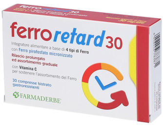 Farmaderbe FERRO RETARD Nahrungsergänzungsmittel magensaftresistente Tabletten mit allmählicher Freisetzung 30 Stück – Bild 1 von 1