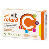Produktbild von Farmaderbe Vitamin C Retard Tabletten mit Acerola und Hagebutte glutenfrei 20 Stück