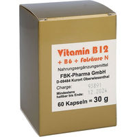 Produktbild von FBK-Pharma B-Komplex Vitamin B12 B6 Folsäure Kapseln für Erwachsene 60 Stück
