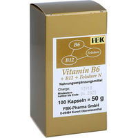 Produktbild von FBK-Pharma B-Komplex Vitamin B6 B12 und Folsäure Kapseln für Erwachsene 100 Stück
