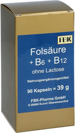 FBK-Pharma Folsäure Vitamin B6 Vitamin B12 Kapseln laktosefrei – Bild 1 von 3