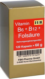 FBK-Pharma GmbH B-Komplex Vitamin B6 B12 Folsäure Kapseln für Erwachsene 120 Stück – Bild 1 von 3