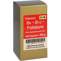 Produktbild von FBK-Pharma GmbH B-Komplex Vitamin B6 B12 Folsäure Kapseln für Erwachsene 120 Stück