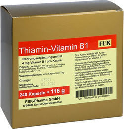 FBK-Pharma GmbH Thiamin Vitamin B1 Kapseln für Erwachsene 240 Stück – Bild 1 von 2