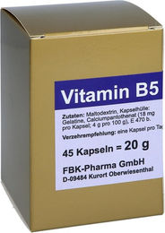 FBK-Pharma Pantothensäure Vitamin B5 Kapseln 45 mg – Bild 1 von 2