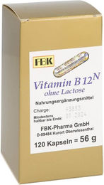 FBK-Pharma Vitamin B12 Kapseln laktosefrei für Erwachsene 120 Stück – Bild 1 von 1