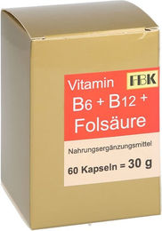 FBK-Pharma Vitamin B6 B12 Folsäure Kapseln für Erwachsene 60 Stück – Bild 1 von 2