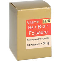 Produktbild von FBK-Pharma Vitamin B6 B12 Folsäure Kapseln für Erwachsene 60 Stück