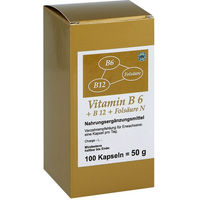 Produktbild von FBK-Pharma Vitamin B6, B12 und Folsäure Kapseln für Erwachsene, 100 Stück