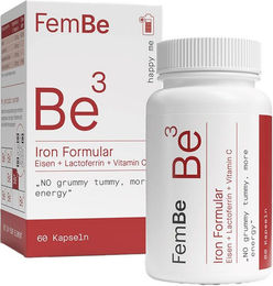 FemBe Eisen Kapseln mit Eisen-Bisglycinat, Lactoferrin und Vitamin C, vegetarisch, 60 Kapseln – Bild 1 von 1