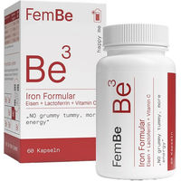Produktbild von FemBe Eisen Kapseln mit Eisen-Bisglycinat, Lactoferrin und Vitamin C, vegetarisch, 60 Kapseln