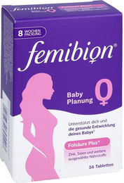 Femibion 0 Babyplanung Nahrungsergänzungsmittel mit Folsäure Tabletten glutenfrei und laktosefrei – Bild 1 von 3