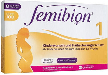 Femibion 1 Kinderwunsch und Frühschwangerschaft ohne Jod Tabletten laktosefrei und glutenfrei 60 Stück – Bild 1 von 1