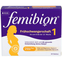 Produktbild von Femibion 1 Nahrungsergänzung Tabletten für Schwangere und Stillende glutenfrei und laktosefrei 28 Stück